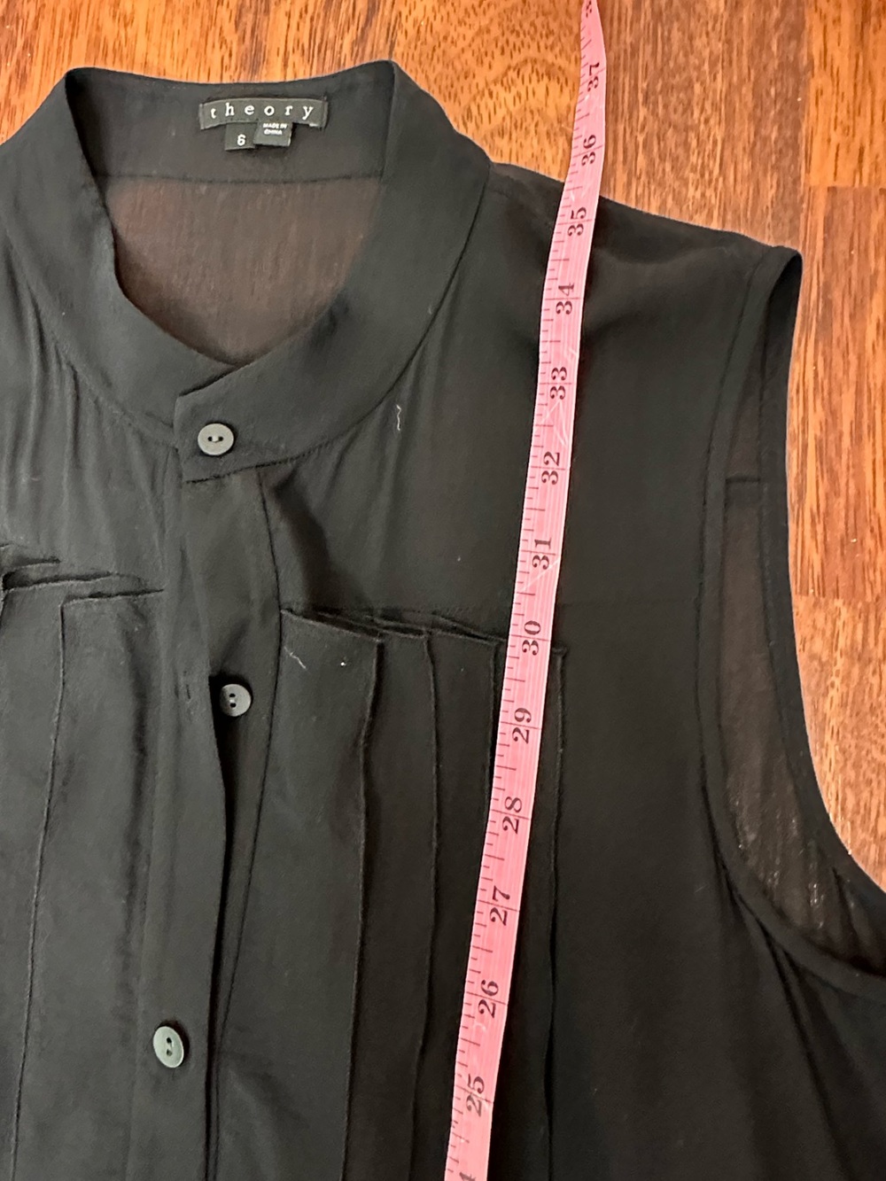 Theory Black Silk Shirt Pleated sleeveless dropped waist mini dress. Luxury. 6 - Picture 13 of 13